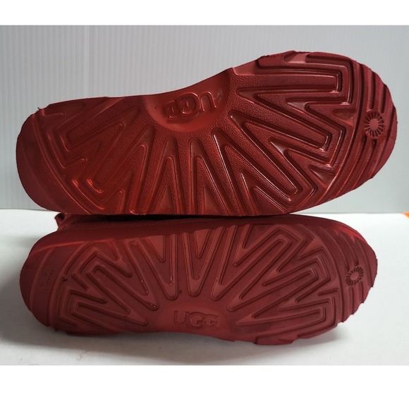 UGG Suede Chukka Boots Red Lace Up Ankle Boots Kids Size 4 - Picture 8 of 8